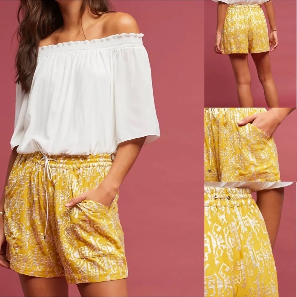 Anthropologie Elevenses Melora Embroidered Shorts Size XS